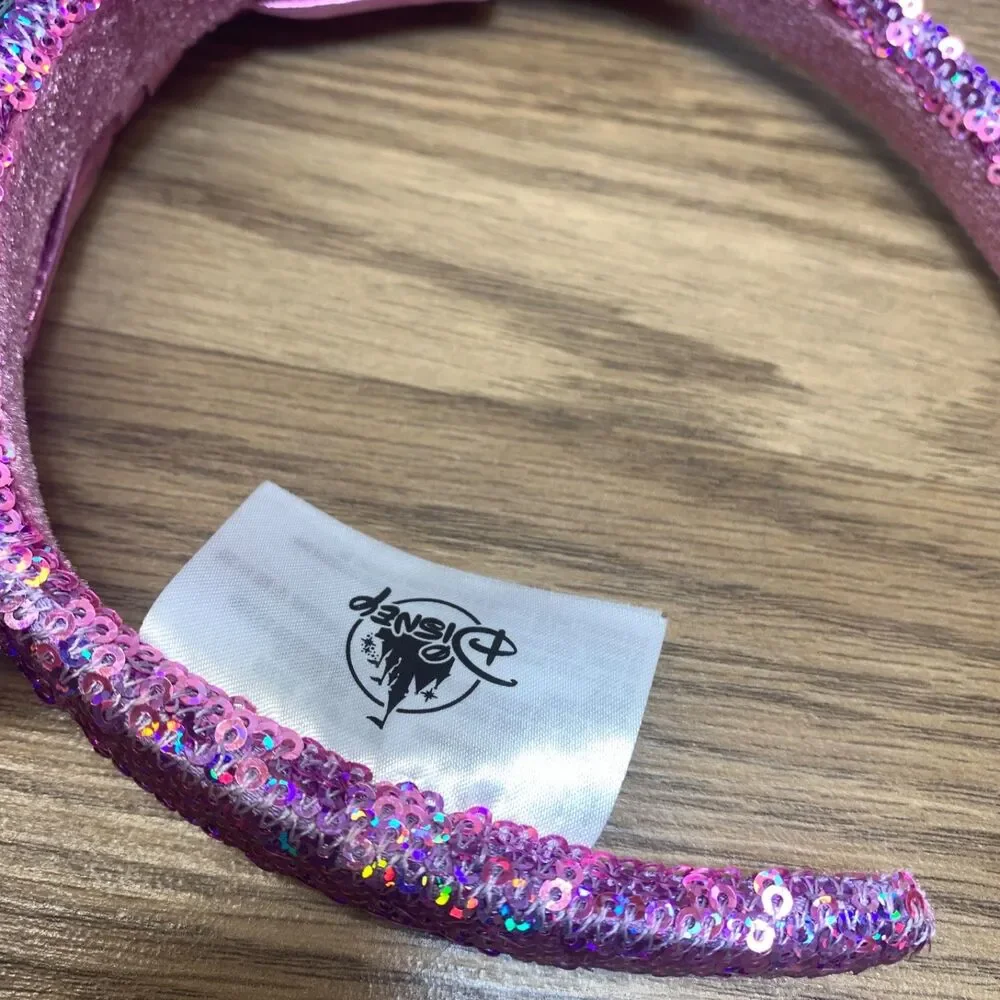 Disney Parks Purple Rainbow Metallic Sequin Unicorn Mini Mouse‎ Ears Headband
